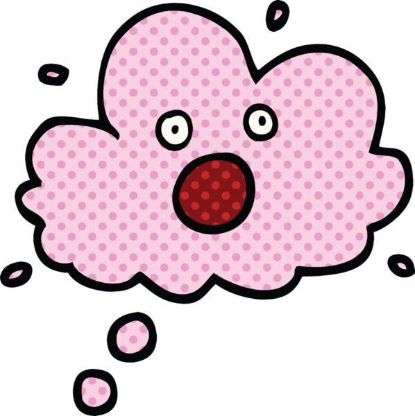 Çizgi roman tarzı çığlık atan bir insan tarafından çizilmiş düşünce bulutu.