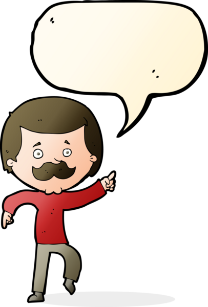 Bir insan tarafından çizilmiş bir konuşma balonuyla dans eden baba.