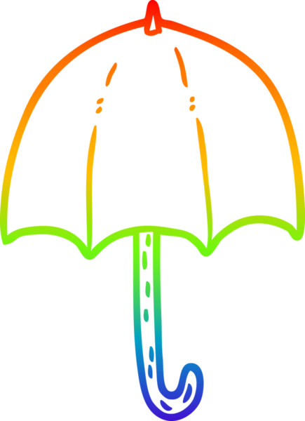 bir insan tarafından çizilmiş açık şemsiye gradyan çizimi