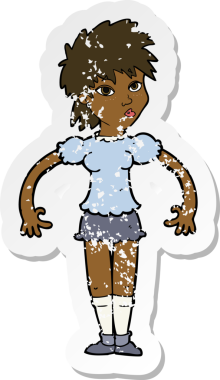 Bir insan tarafından çizilmiş garip bir karikatürün gerilimli yapıştırması.