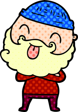 Bir insan tarafından çizilmiş sakallı bir adam.