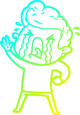 Bir insan tarafından çizilmiş ağlayan bir karikatür çizimi.