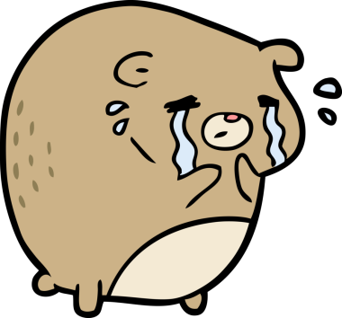 Bir insan tarafından çizilmiş ağlayan ayı.