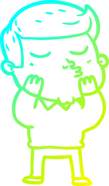 Çizgi film mankeni bir adamın insan tarafından çizilmiş soğuk gradyan çizimi.