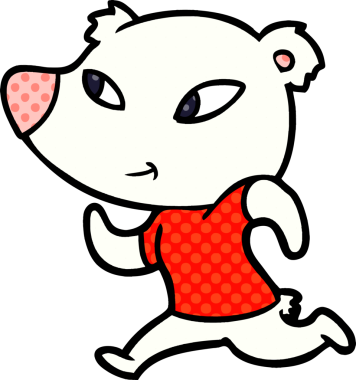 Bir insan tarafından çizilmiş kutup ayısı karikatürü