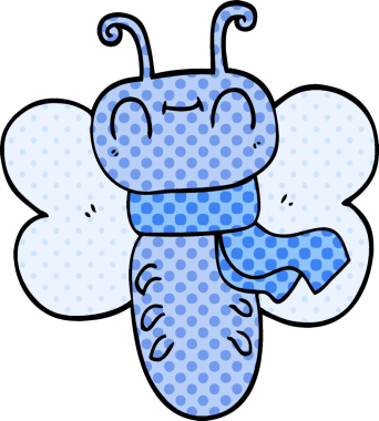 Bir insan tarafından çizilmiş komik bir kelebek.