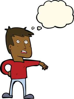 Karikatürist, bir insan tarafından çizilmiş düşünce baloncuğuyla kamp hareketi yapıyor.