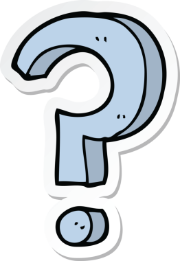 Bir insan tarafından çizilmiş bir soru işaretinin çıkartması.