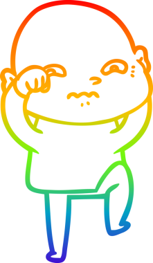 gökkuşağı gradyanı çizimi bir insan tarafından çizilmiş gergin bir adamın çizimi