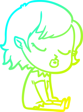 Soğuk gradyan çizgisi, bir insan tarafından çizilmiş şirin bir vampir kız çizgi filmi.