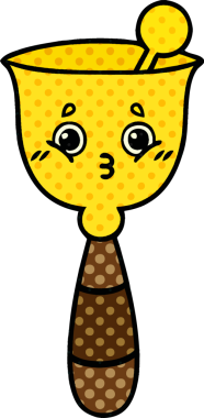 Bir insan tarafından çizilmiş okul çanının çizgi filmi.