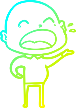 Bir insan tarafından çizilmiş kel adam diye bağıran bir çizgi film çizimi.