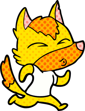 Bir insan tarafından çizilmiş tilki çizgi film karakteri