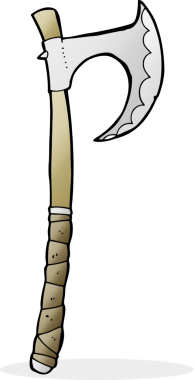 Bir insan tarafından çizilmiş viking baltası.