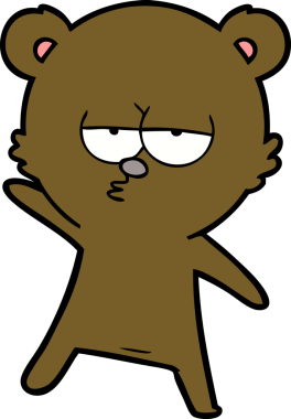 Bir insan tarafından çizilmiş sıkılmış ayı çizgi filmi