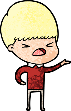 Çizgi film bir insan tarafından çizilmiş stresli adam