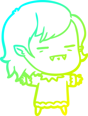 Bir insan tarafından çizilmiş bir ölümsüz vampir kız çizgi filmi.