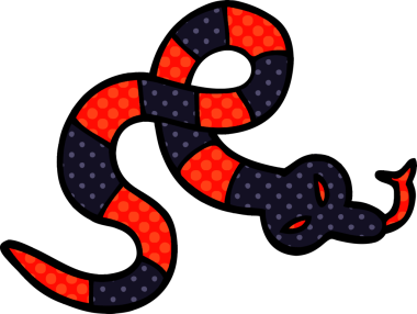 Bir insan tarafından çizilmiş zehirli bir yılan.