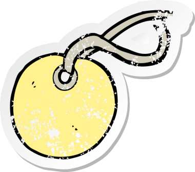 Bir insan tarafından çizilmiş karikatür bagaj etiketi.