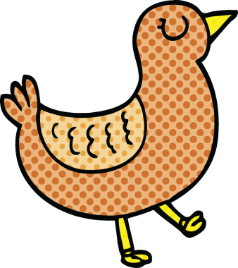 bir insan tarafından çizilmiş çizgi roman tarzı bir kuş.