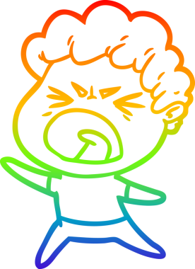 Bir insan tarafından çizilmiş öfkeli bir adamın çizdiği gökkuşağı gradyan çizgisi.