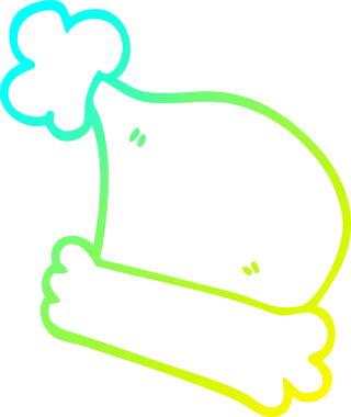 Soğuk gradyan çizgisi bir insan tarafından çizilmiş bir çizgi film Noel şapkası