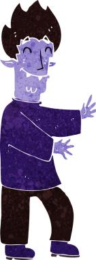 Bir insan tarafından çizilen heyecanlı vampir çizgi filmi