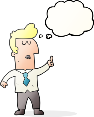 Bir insan tarafından çizilmiş serbest çizim balon karikatür işadamı