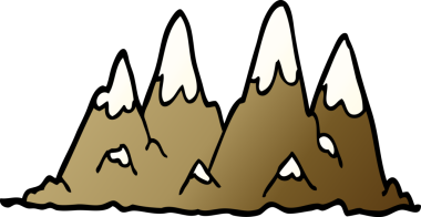 bir insan tarafından çizilmiş çizgi film karalama dağ aralığı