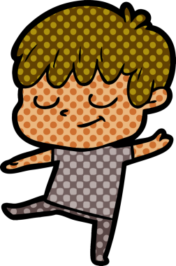 Bir insan tarafından çizilmiş mutlu çocuk çizgi filmi.