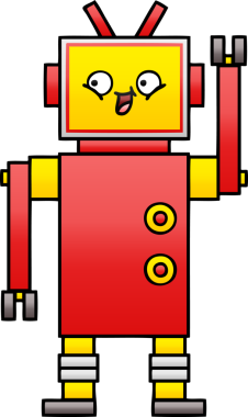 Bir insan tarafından çizilmiş bir robotun gölgelenmiş çizimi