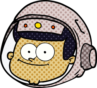 Bir insan tarafından çizilmiş astronot yüzü.