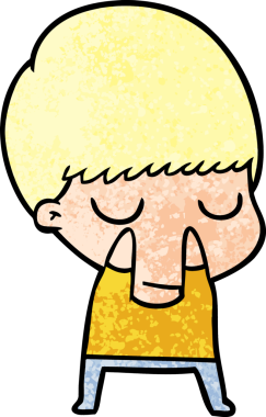 Bir insan tarafından çizilmiş sakin çocuk çizgi filmi.