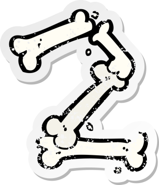 Bir insan tarafından çizilen cadılar bayramı kemik numarasının gerilimli yapıştırması.