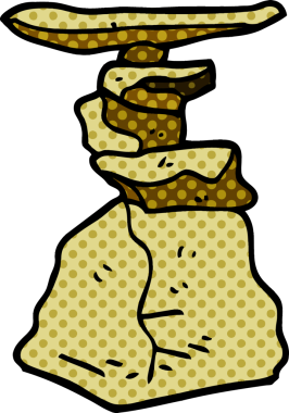 Bir insan tarafından çizilmiş karikatür yığını.