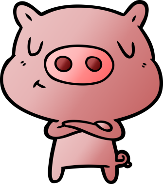 Bir insan tarafından çizilmiş çizgi film içerikli domuz.