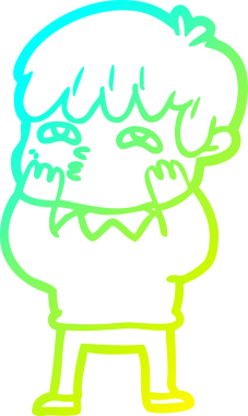 Bir insan tarafından çizilmiş soğuk gradyan çizgi çizimi.