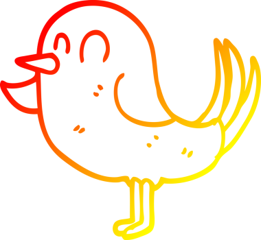 Bir insan tarafından çizilmiş karikatür bahçe kuşu çizimi.