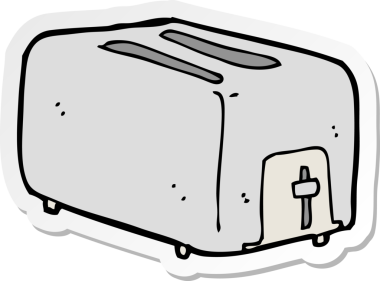 Bir insan tarafından çizilmiş bir tost makinesinin çıkartması.