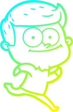 Bir insan tarafından çizilmiş mutlu bir adamın soğuk çizgi çizimi.