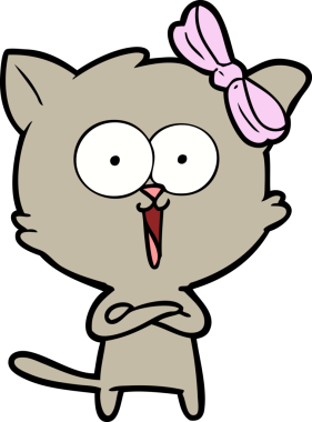 Bir insan tarafından çizilmiş çizgi film kedisi.