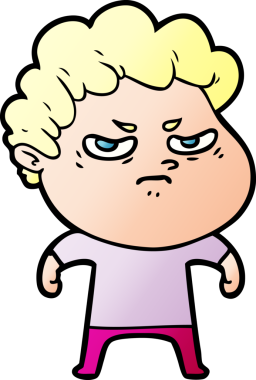 Bir insan tarafından çizilmiş kızgın bir adam.