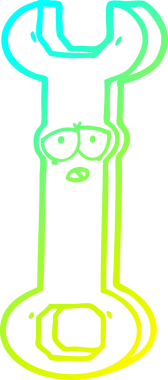 Bir insan tarafından çizilmiş çizgi film anahtarının soğuk gradyan çizimi