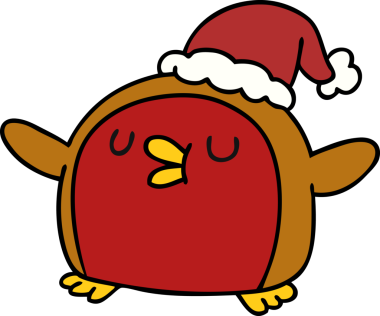 El yazısıyla çizilmiş şirin kawaii kırmızı robin bir insan tarafından çizilmiş.