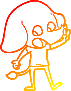 Bir insan tarafından çizilmiş şirin bir fil çizimi.