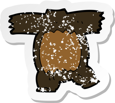 Bir insan tarafından çizilmiş siyah ayı vücudunun gerilimli çıkartması.