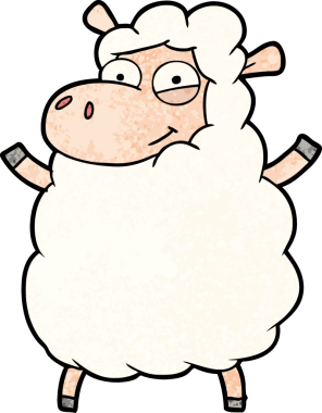 bir insan tarafından çizilmiş koyun çizgi filmi