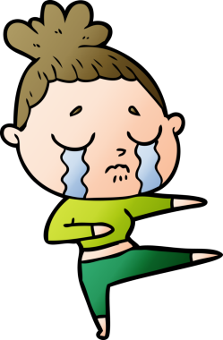 Bir insan tarafından çizilmiş ağlayan kadın çizgi filmi.