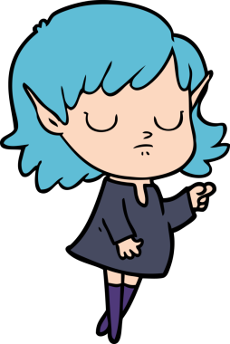 Bir insan tarafından çizilmiş bir elf kızı.