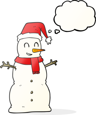 Bir insan tarafından çizilmiş serbest çizim balon kardan adam.